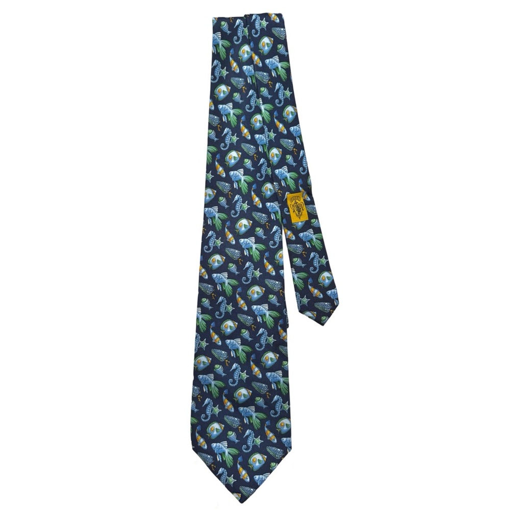 GUCCI • Vintage Fish Seahorse Business Classic Tie - Picture 7 of 10